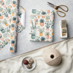 Papier Cadeau Cute Aquarelle Plante Jardin