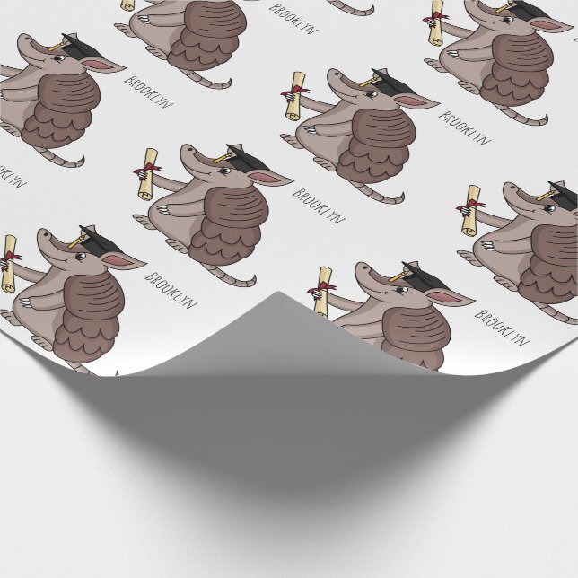 Papier Cadeau Cute armadillo with graduation cap cartoon (Coin)