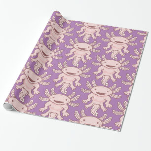 Papier Cadeau Cute Axolotl rose Thunder_Cove