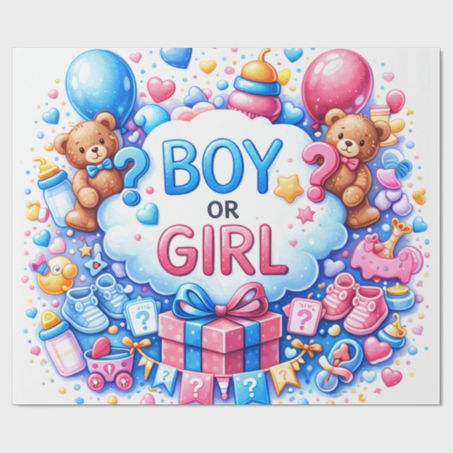 Papier Cadeau Cute Baby Pattern Wrapping Paper (Plat)