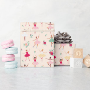 Papier Cadeau Cute Ballerina Fille fête d'anniversaire
