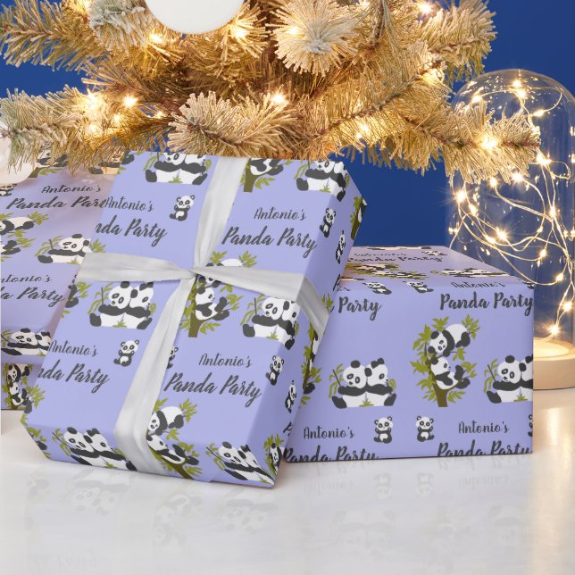 Papier Cadeau Cute Bear Pandas Party Boy Anniversaire Cadeau (Vacances)