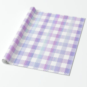 Papier Cadeau Cute bleu bleu Iridescente En vichy Motif