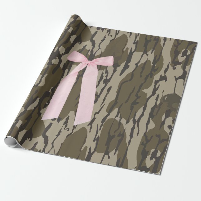 Papier Cadeau Cute Bottomland Camo rose plastique esthétique rub (Déroulé)