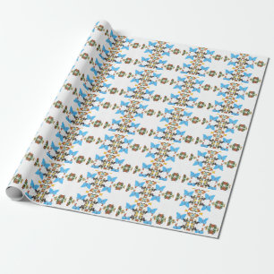 Papier Cadeau Cute Butterfly Collage 24lb poids de texte lin