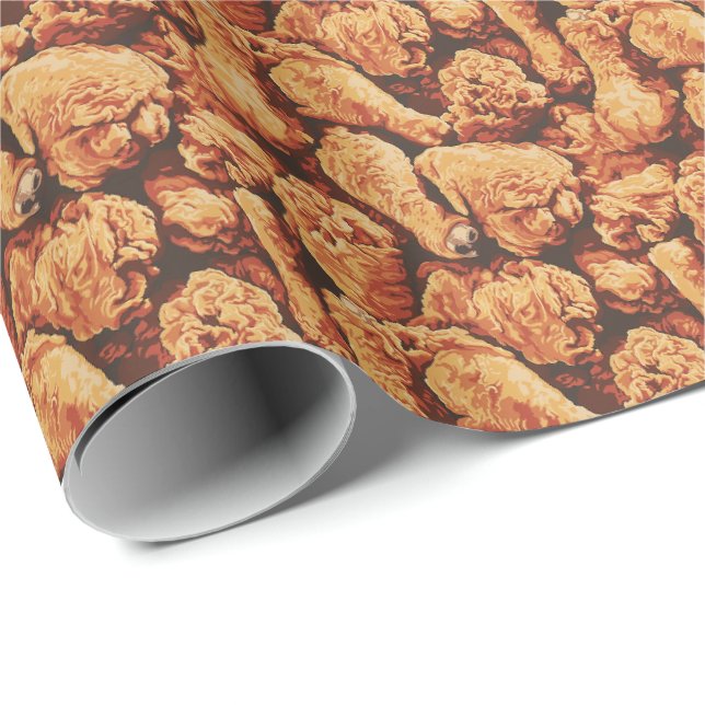 Papier Cadeau Cute carrelé motif de poulet frit (Coin rond)