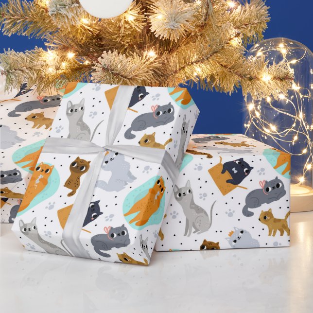 Papier Cadeau Cute cats Pattern Birthday for Cats (Vacances)