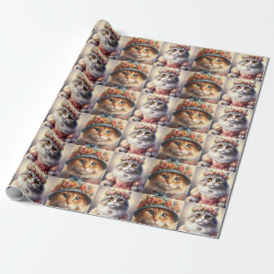 Papier Cadeau Cute Chats et Amoureux de les chats Rose Enveloppe