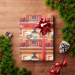 Papier Cadeau Cute Chef Owl Cuisine en cuisine