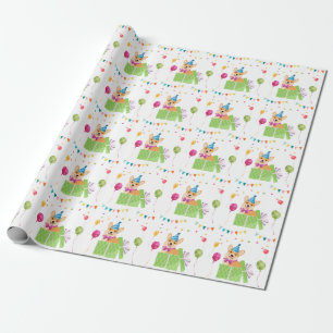 Papier Cadeau Cute Chien Chiot Puppy Theme Fête d'Anniversaire d