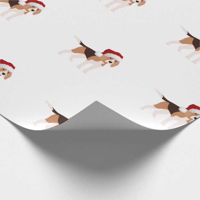 Papier Cadeau Cute Christmas Beagle  (Coin)