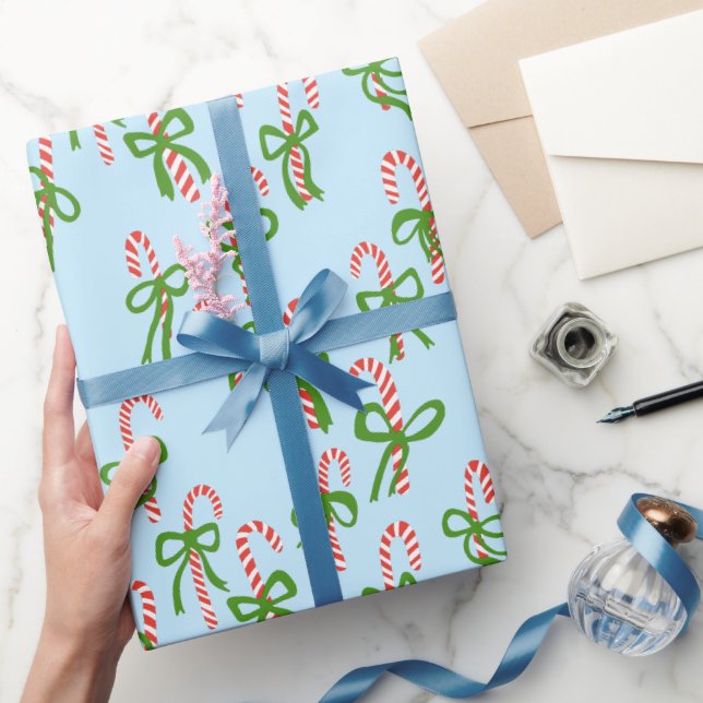 Papier Cadeau Cute Christmas Candy Canes Xmas Holiday (Cadeaux)