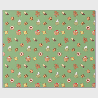 Papier Cadeau Cute Christmas Cookies Happy Holiday Biscuits 