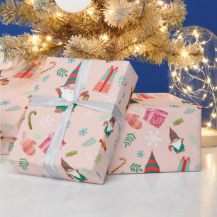 Papier Cadeau Cute Christmas Gnomes