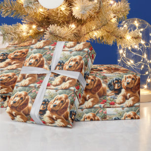 Papier Cadeau Cute Cocker Peinture Espagnole