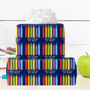 Papier Cadeau Cute Crayon Enseignant élémentaire sur mesure