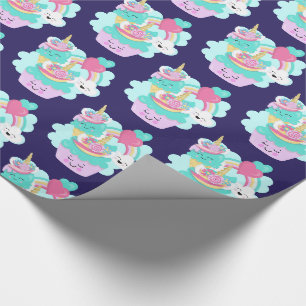Papier Cadeau Cute Cupcake et Happy Ice Cream Motif