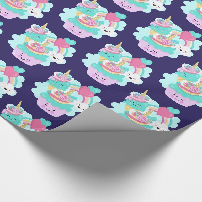 Papier Cadeau Cute Cupcake et Happy Ice Cream Motif (Coin)