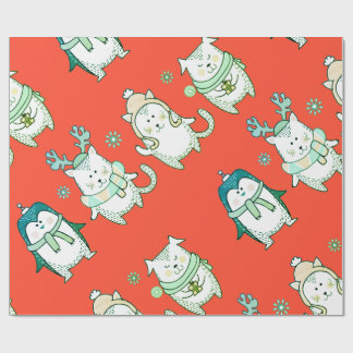 PAPIER CADEAU CUTE DESSINÉE ANIMAL NOËL WRAPPING