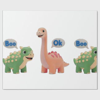 Papier Cadeau Cute Dino surprise Wrapping Paper
