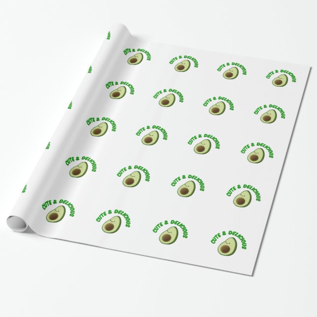 Papier Cadeau Cute Et Délicieux Avocado (Déroulé)