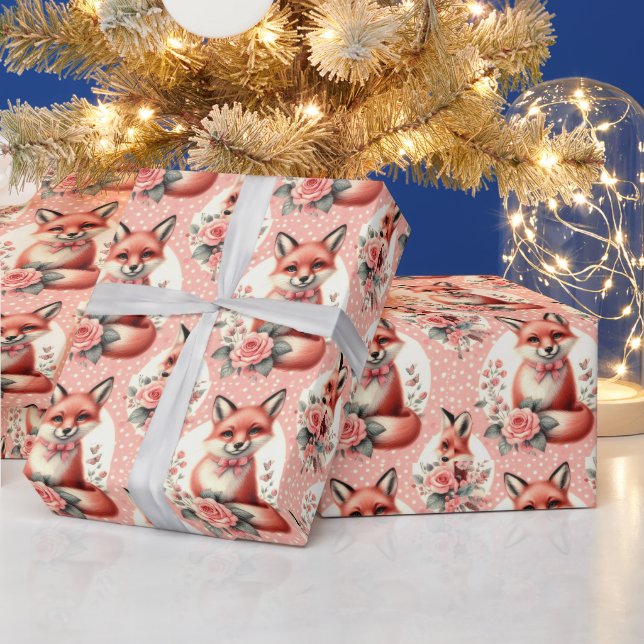 Papier Cadeau Cute Floral Baby Fox (Vacances)
