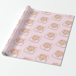 Papier Cadeau Cute Girl Bear lecture Shojo Manga sur Cosy Bed