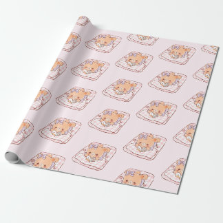 Papier Cadeau Cute Girl Bear lecture Shojo Manga sur Cosy Bed
