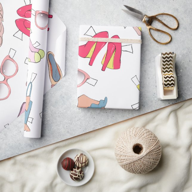 Papier Cadeau Cute Girl Diva Glam Chic Mode (Artisanat)