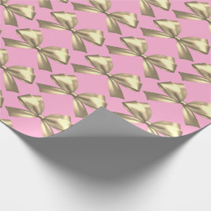 Papier Cadeau Cute Girl Rose or Satin Satin Bow esthétique