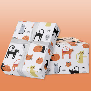 Papier Cadeau Cute Halloween Chat Éffrayant