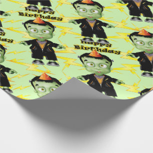 Papier Cadeau Cute Halloween Frankenstein Monster fête d'anniver
