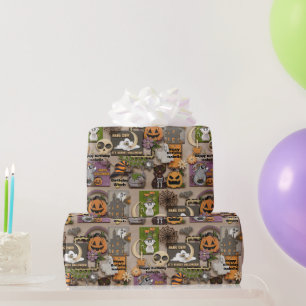 Papier Cadeau Cute Halloween Nom de la fille Anniversaire Cadeau