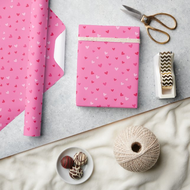Papier Cadeau Cute Hearts Love Valentine's Day Pattern (Artisanat)