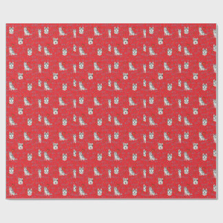 Papier Cadeau Cute Husky Dog Christmas Winter Seamless Pattern