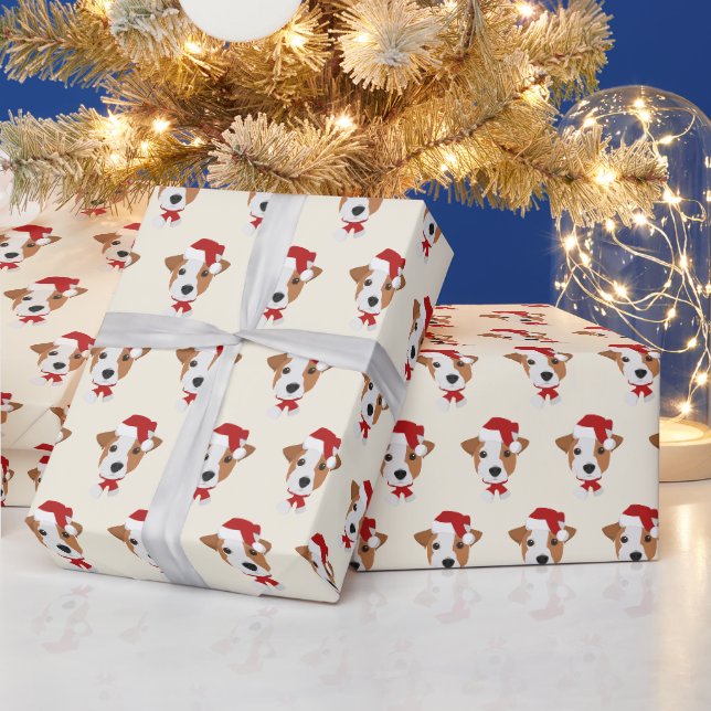 Papier Cadeau Cute Jack Russell Motif Noël (Vacances)