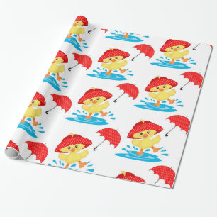 Papier Cadeau Cute Jouer Canards