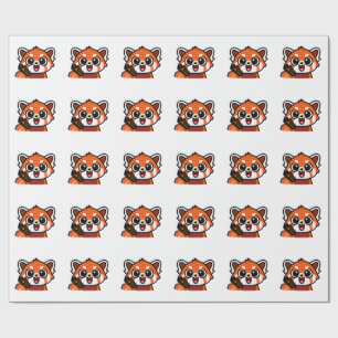 Papier Cadeau Cute Kawaii Red Panda Pattern Wrapping Paper for G