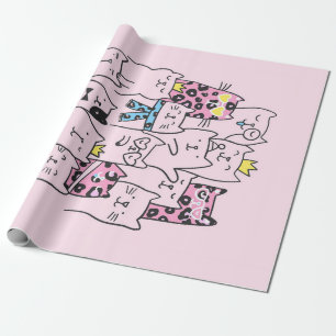 Papier Cadeau Cute Kitten Cattitude Cadeau Amoureux des chats