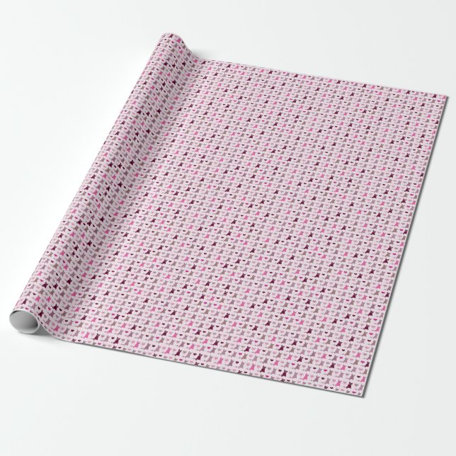 Papier Cadeau Cute kitten filles motif (Déroulé)