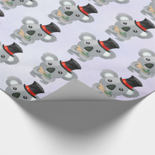 Papier Cadeau Cute Koala dans un chapeau noir