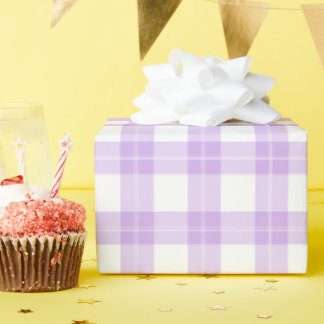 Papier Cadeau Cute Light Purple Plaid Simple Classic 