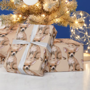 Papier Cadeau Cute Little Chihuahua Animaux de compagnie Motif
