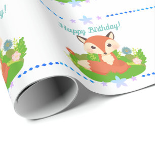 Papier Cadeau Cute Little Fox