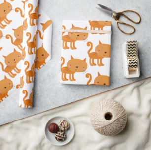 Papier Cadeau Cute Little Ginger Chat - Papier d'enveloppement p