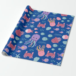 Papier Cadeau Cute Little Ocean Friends Motif