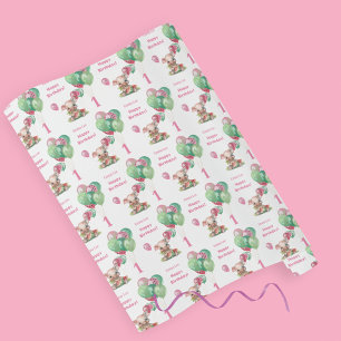 Papier Cadeau Cute Little Piggy Manger Watermelon Anniversaire
