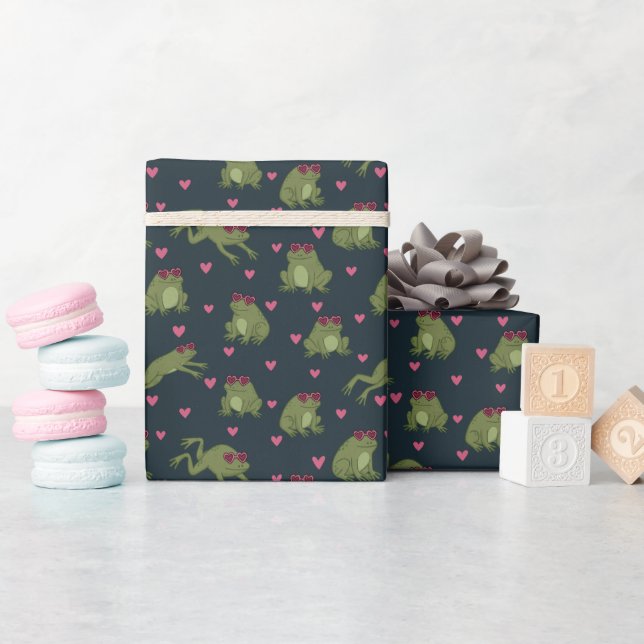 Papier Cadeau Cute Love Frogs Wrapping Paper Roll (Baby Shower)