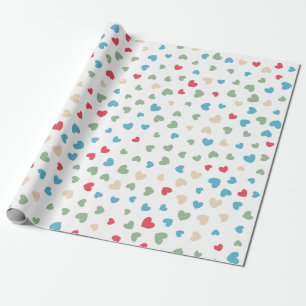 Papier Cadeau Cute Love Hearts Valentines Day