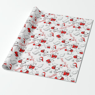 Papier Cadeau Cute Meowy Kitties de Noël
